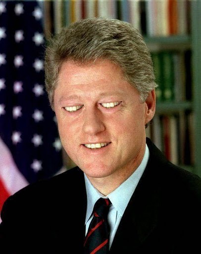 Teeth Eyes Bill Clinton Photoshopped Funny Celebrity Image
