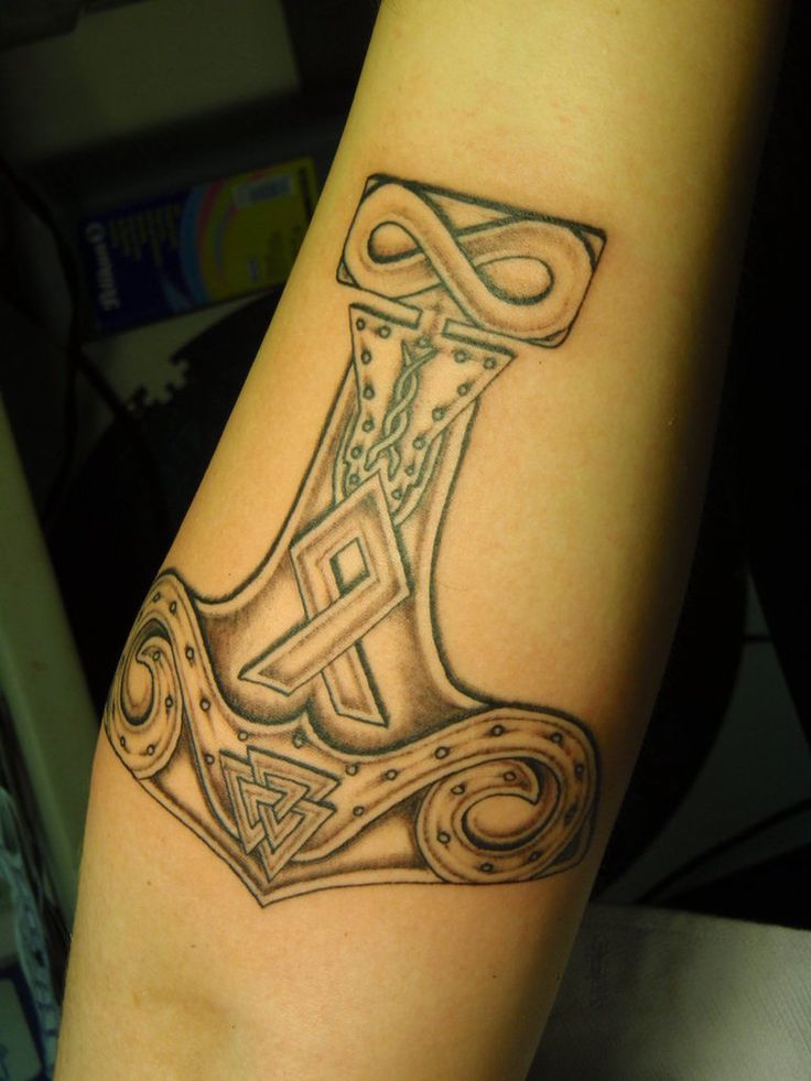 Thor Hammer Symbol Tattoo Design For Arm By Mr Hately