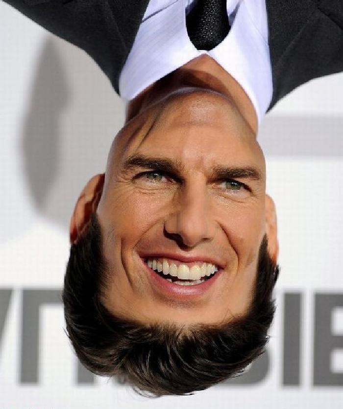 Tom Cruise Up Side Down Face Funny Celebrity Image