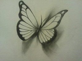 3D Black and grey butterfly Tattoo Design