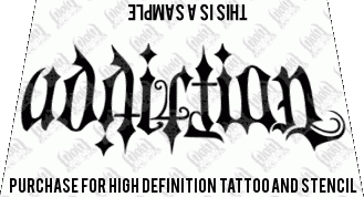 Addiction Ambigram Tattoo Design