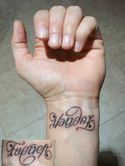 Amazing Ambigram Forever Lettering Tattoo On Wrist