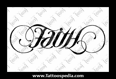 Ambigram Faith Lettering Tattoo Stencil