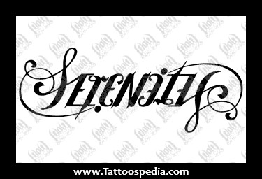 Ambigram Serenity Lettering Tattoo Stencil