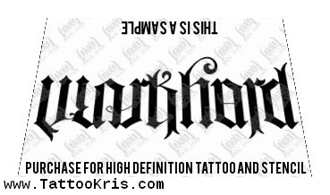 Ambigram Workhard Lettering Tattoo Stencil