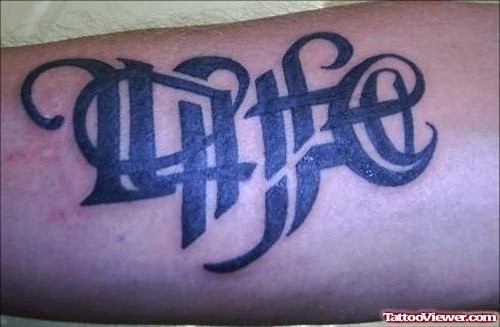 Awesome Ambigram Life Death Lettering Tattoo Design