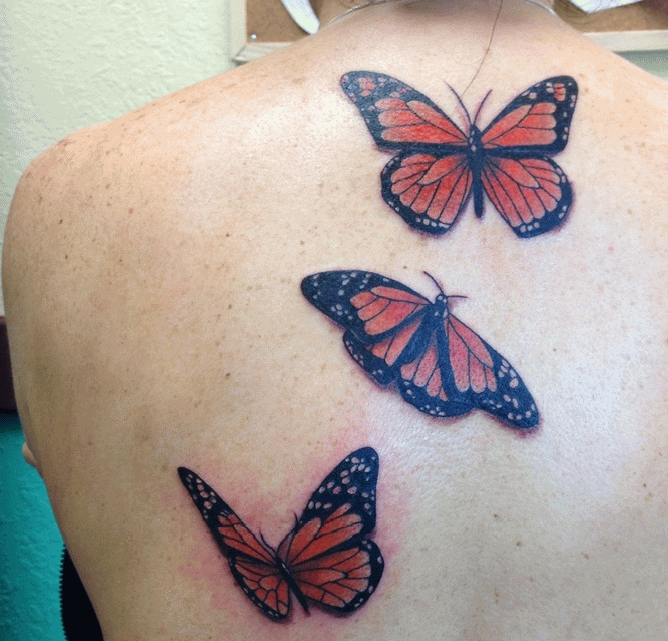 Back Body Monarch Butterfly Tattoos