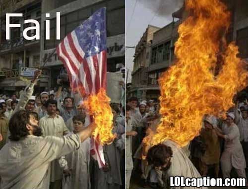 Burning Fail Funny Flag Picture