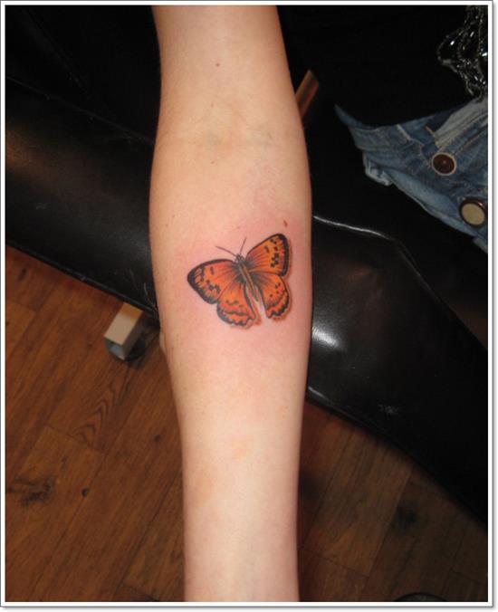 Butterfly Tattoo On Girl Right Wrist