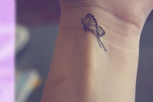 Butterfly Tattoo On Left Wrist