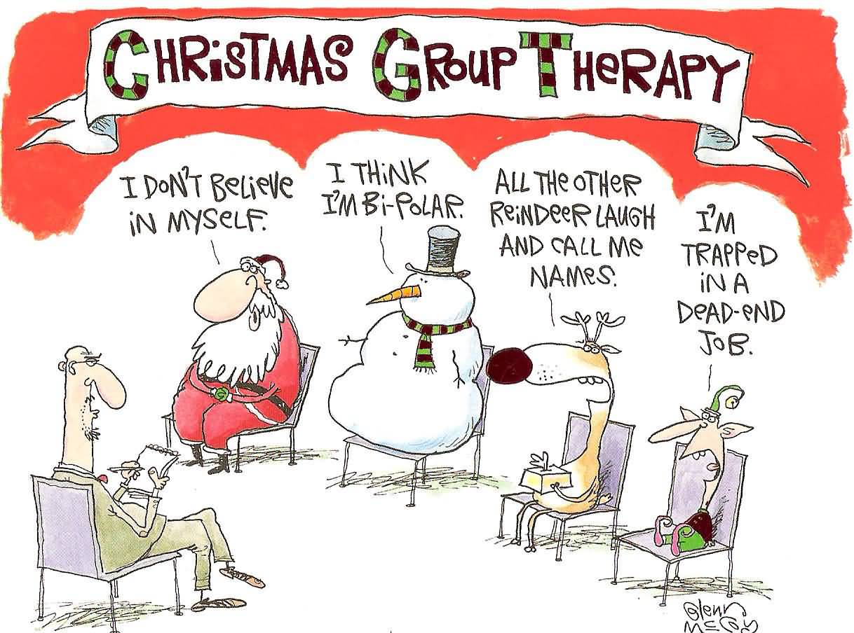 Christmas Group Therapy Funny Greeting Image