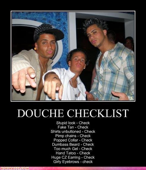Douche Checklist Funny Poster