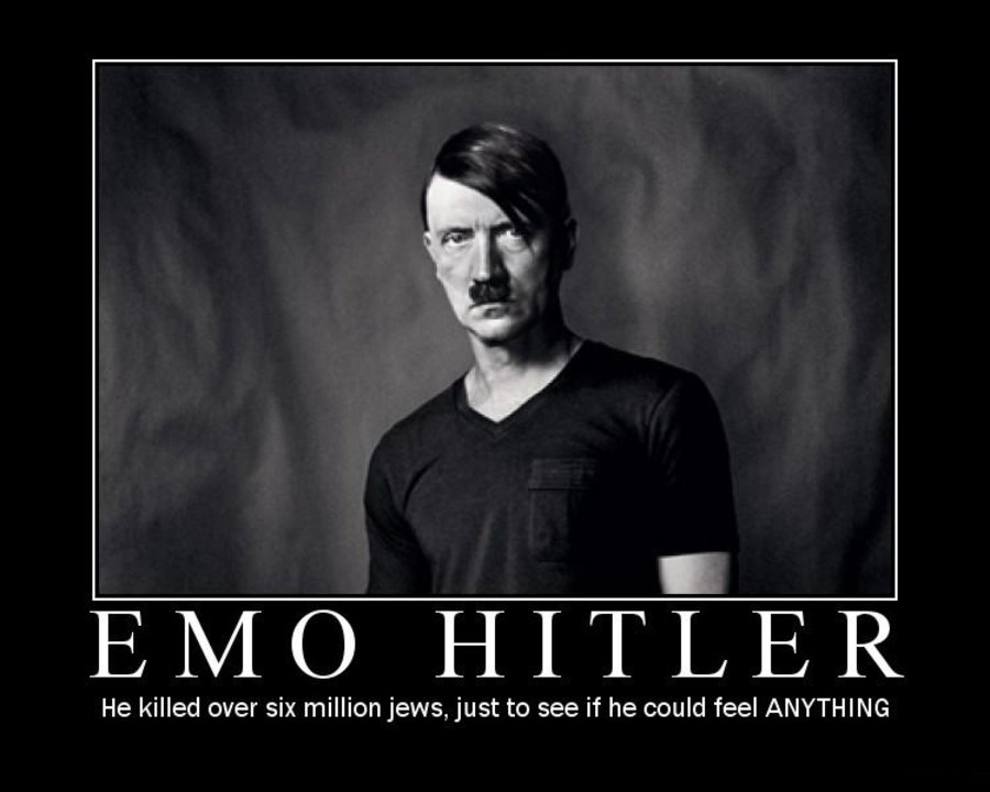 Emo Hairstyle Funny Hitler Poster