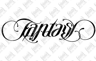 Fantasy Reality Ambigram Tattoo Design
