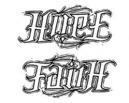 Hope Faith Tattoo Design