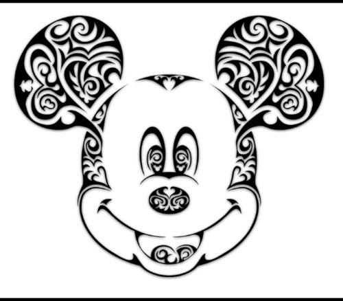Maori Mickey Mouse Tattoo Stencil