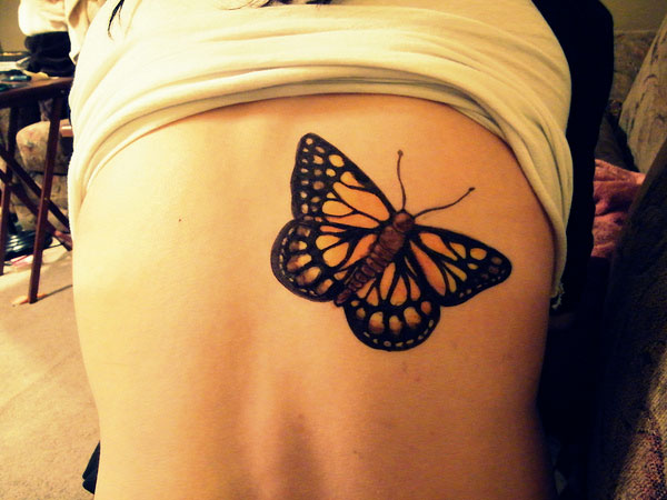 Monarch Butterfly Tattoo On Back Body