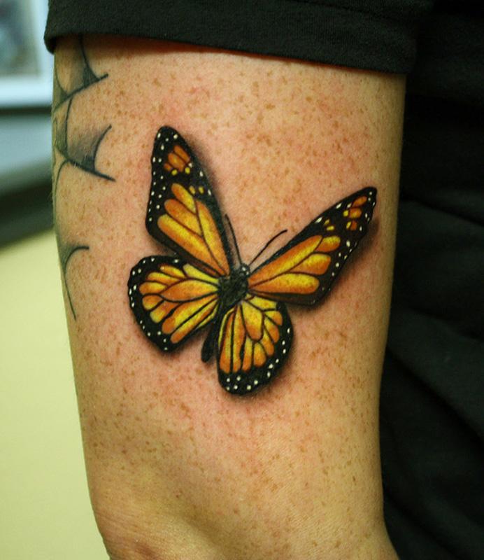 Monarch Butterfly Tattoo On Bicep