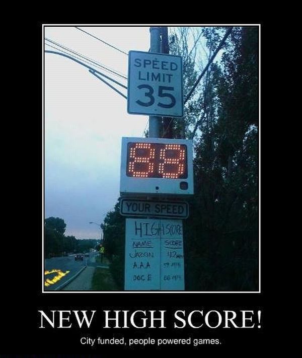 New High Score Funny Speed Limit Humor Poster