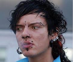 Piercing Face Man Funny Emo Picture