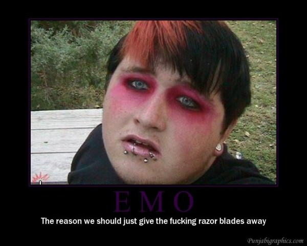Pink Eyes And Piercing Lips Funny Emo Girl