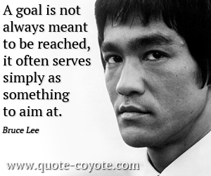 A goal is not always meant to be reached, it often serves simply as something to aim at. 