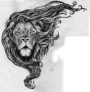 Amazing Lion Head Tattoo Stencil