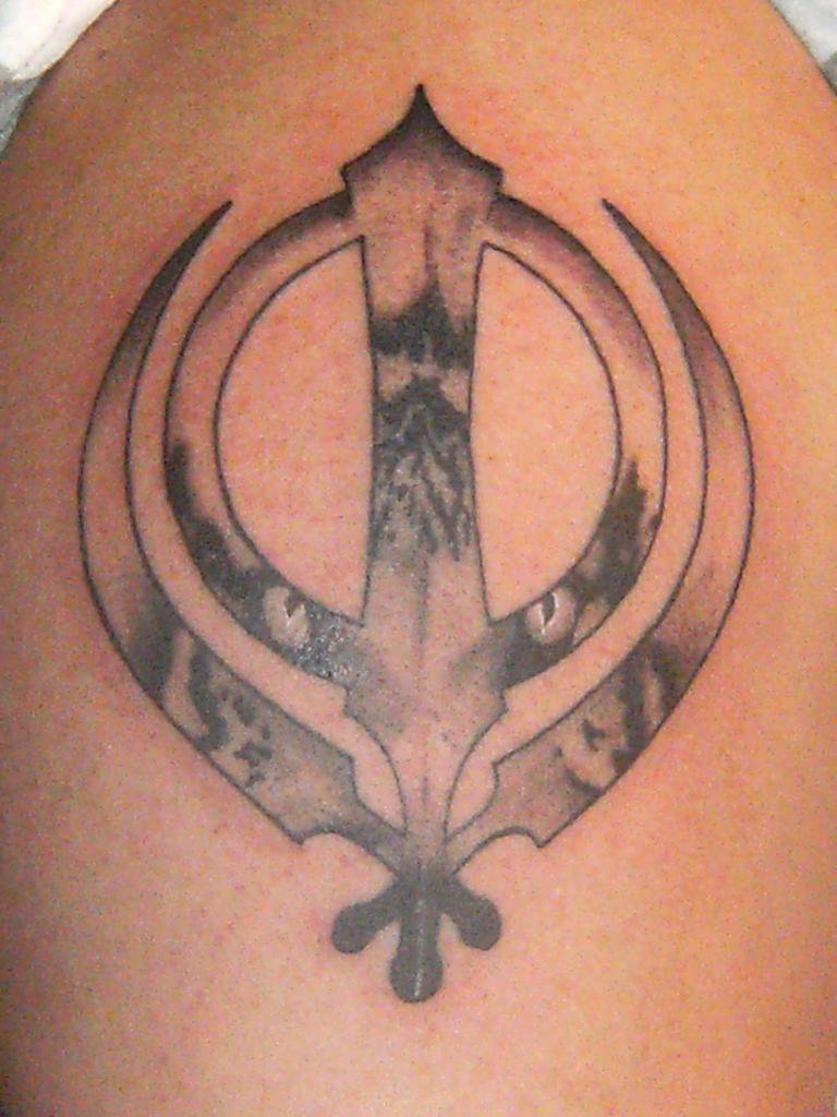 Amazing Sikhism Khanda Tattoo Design