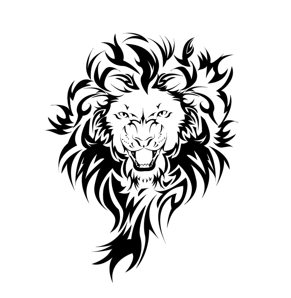 Amazing tribal lion tattoo design