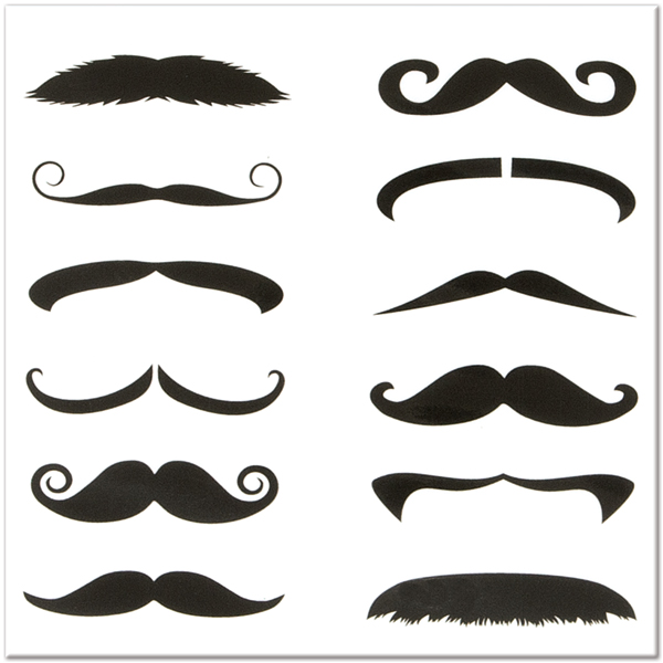 Awesome Black Mustache Tattoo Flash