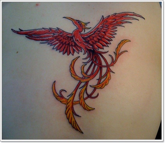 Awesome Flying Phoenix Tattoo Design