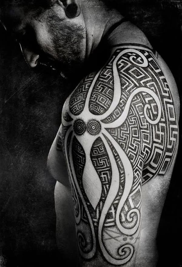 Aztec Tattoo Design Idea On Left Half Sleeve