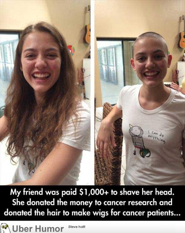 Bald Shaved Girl Funny Image