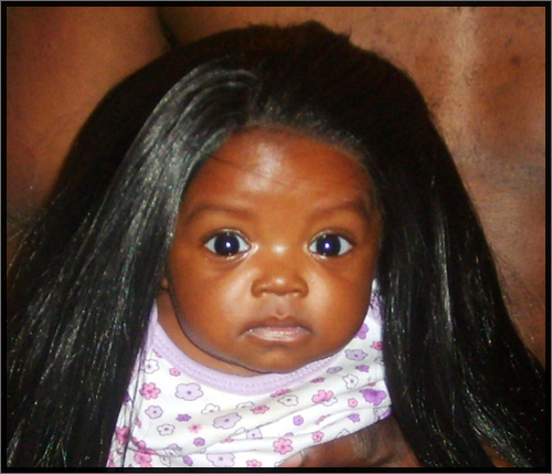 Black Baby Girl With Long Hair Funny Image