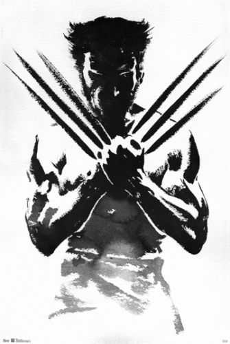 Black Ink Wolverine Tattoo Design