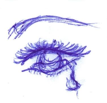 Blue Ink Crying Eye Tattoo Design