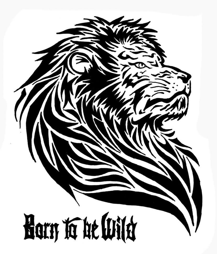 Born to be wild - Tribal lion face tattoo design