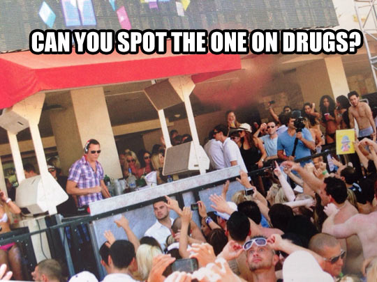 Can You Spot The One On Drugs Funny Party Image