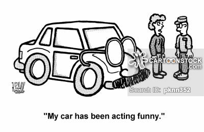 Car Wearing Glasses Funny Cartoon Image
