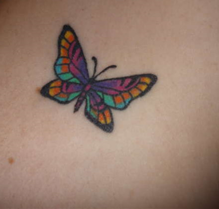 Colorful Butterfly Tattoo Design