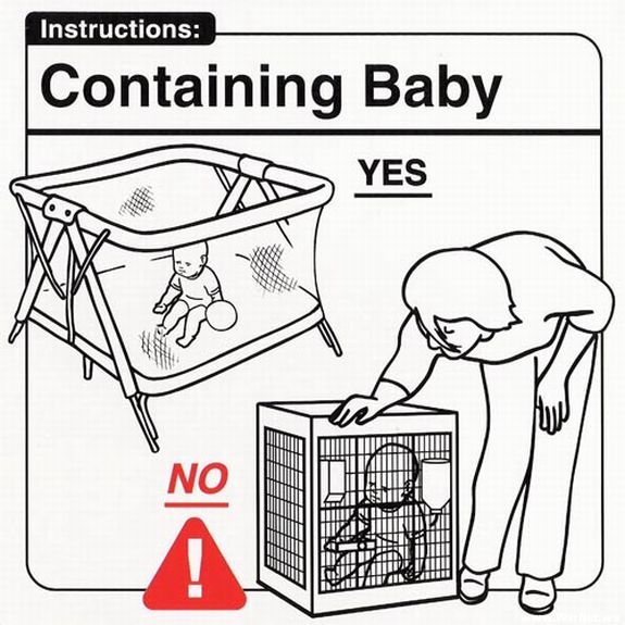 Containing Baby Funny Instruction Picture
