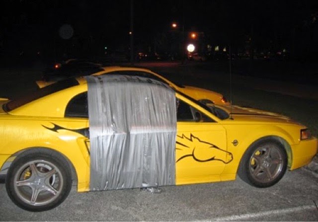 Duct Tap Wrapped On Car Funny Image