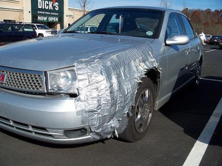 Duct Tape Repair Car Funny Image