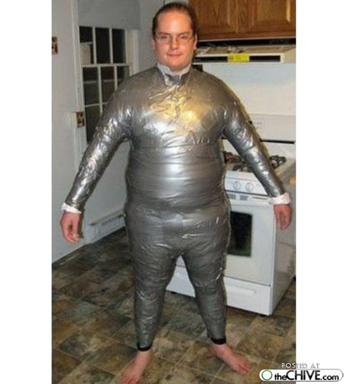 Duct Tape Wrapped Man Costume Funny Image