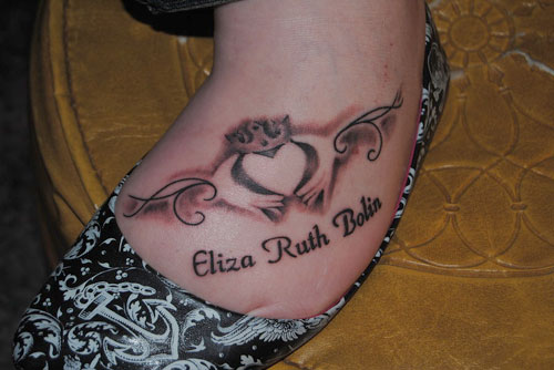 Eliza Ruth Bolin -  Claddagh Tattoo On Foot