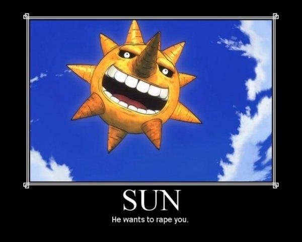 Evil Sun Face Funny Poster