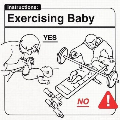 Exercising Baby Funny Instruction Image