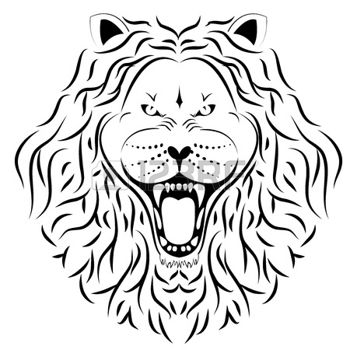 Freehand lion face tattoo sketch