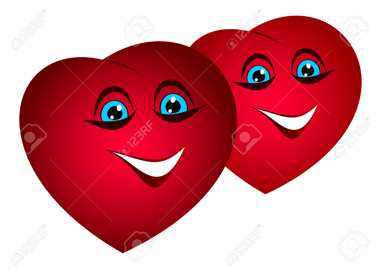 Funny Hearts Smiling Face Picture