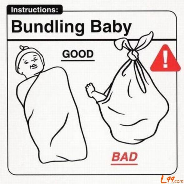 Funny Instruction Bundling Baby Image